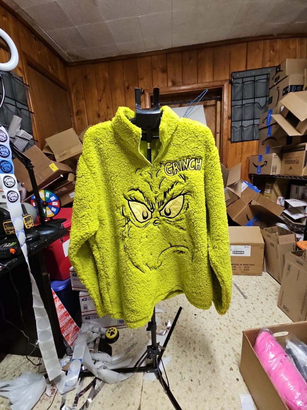 (330) The Grinch Holiday Quarter Zip Half-Zip